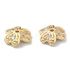 Brass Pave Clear Cubic Zirconia Bead Caps KK-B072-20G-3