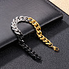 304 Stainless Steel Cuban Link Chain Bracelets for Men FS-WG114D5-07-2
