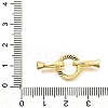 Flat Round Rack Plating Brass Fold Over Clasps KK-S508-11G-3