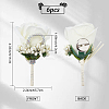 Cloth Rose Flower Boutonniere Brooch with Rhinestone AJEW-WH0258-294C-1