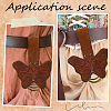 Butterfly Shape PU Leather Medieval Belt Pendant. with Alloy Ring HJEW-WH20012-09B-4