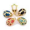 Brass Micro Pave Cubic Zirconia Pendants KK-E112-08G-1
