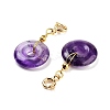 Natural Amethyst Donut Pendant Decorations G-P537-04G-01-2