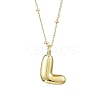 1Pc Initial Letter Brass Pendant Necklaces NJEW-YW0001-24L-1