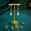 4 Pairs Rack Plating Brass Micro Pave Cubic Zirconia Bowkont Earring Findings KK-BC0013-71G-5