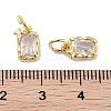 Brass Micro Pave Cubic Zirconia Charms KK-C051-10G-05-3