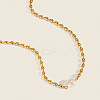 French Natural Freshwater Pearl Potato Stainless Steel Rice Beaded Necklaces for Women KT1786-1