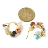 Natural Gemstone Chips Braided Hoop Earrings EJEW-JE04940-10-2