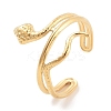 304 Stainless Steel Snake Open Cuff Rings for Women RJEW-K273-09G-1