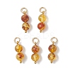 Natural Amber Round Pendants PALLOY-JF04990-1