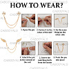 Alloy Rhinestone Hanging Chain Brooches &  Tie Collar Pis JEWB-CY0001-02-5