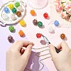 Handmade Nylon Wired Glass Beaded Pendants with Glass Pearl Round Bead PALLOY-CJ00105-5