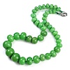 Dyed Natural Malaysia Jade Rondelle Graduated Beaded Necklaces for Women Men NJEW-K388-02I-1