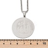 201 Stainless Steel Flat Round with Arabic Pendant Box Chain Necklaces for Women Men LS-NJEW-R013-03P-5