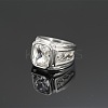 Rectangle 304 Stainless Steel with Cubic Zirconia Finger Rings for Men FS-WG909F6-27-1