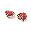 Baking Paint Glass Bumpy Beads Heart LAMP-V001-09B-3