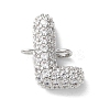 Brass Micro Pave Cubic Zirconia Letter Links KK-I717-04L-P-1