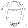 Summer Beach Porcelain Fish & Natural Cowrie Shell Pendant Cotton Cord Adjustable Necklaces FS-WG63638-02-4