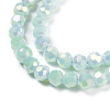 Faceted(32 Facets) Round Full Rainbow Plated Electroplate Glass Beads Strands EGLA-J130-FR17-2