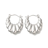 304 Stainless Steel Croissant Oval Hoop Earrings for Women EJEW-S227-68P-1