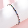304 Stainless Steel Rhinestone Cup Chain Bracelets for Women BJEW-G753-01P-01-1