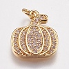 Brass Micro Pave Cubic Zirconia Charms X-ZIRC-E147-38G-1