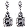 Brass Rhinestone Dangle Stud Earrings FS-WG9D6B6-11-1