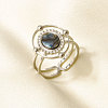 304 Stainless Steel with Natural Shell Cuff Open Rings for Women SL7571-2-1