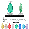 DIY Teardrop Glass & Stainless Steel Keychain Making Kit DIY-SP0001-22-2