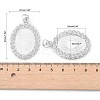 Oval Alloy Rhinestone Pendant Cabochon Settings X-ALRI-T354-01S-3