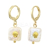 Natural Pearl & Alloy Hoop Earrings EJEW-JE07022-3