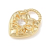 Brass Micro Pave Clear Cubic Zirconia Pendants KK-G545-14G-2