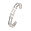 Hollow 304 Stainless Steel Open Cuff Bangles for Women BJEW-F547-02P-4