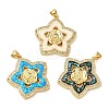 Rack Plating Brass Micro Pave Cubic Zirconia Pendants KK-P268-11C-G-1