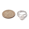 Round Natural Pearl Adjustable Rings RJEW-P113-09P-2