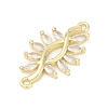 Brass Clear Cubic Zirconia Connector Charms KK-Z094-06G-04-2