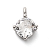 925 Sterling Silver Clear Cubic Zirconia Flat Round Charms STER-U009-07P-02-1