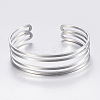 Tarnish Resistant Hollow 304 Stainless Steel Wide Band Cuff Bangles LS-BJEW-H565-01P-2