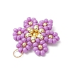 Glass Seed Beaded Flower Pendants PALLOY-MZ00712-5