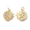 Brass Micro Pave Clear Cubic Zirconia Pendants LS-ZIRC-Q023-09G-1