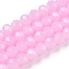 Baking Paint Imitation Jade Glass Bead Strands DGLA-A034-J8MM-A44-1