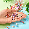 120Pcs 8 Colors Frosted & Gradient Color Opaque Resin Beads RESI-TA0003-85-6