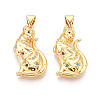 Real 18K Gold Plated Brass Micro Pave Cubic Zirconia Pendants KK-R159-36G-1