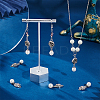 ABS Plastic Imitation Pearl Round Pendants and Tibetan Style Findings FIND-PH0008-82-4