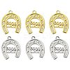 6Pcs 2 Colors Brass Micro Pave Cubic Zirconia Pendants KK-CJ0003-39-1
