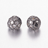 Brass Micro Pave Cubic Zirconia Beads ZIRC-L067-36-NR-2