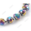 Electroplate Glass Beads Stretch Bracelets for Women Men. Rondelle BJEW-PH01898-2