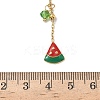 Summer 304 Stainless Steel Enamel & Acrylic Red Strawberry Watermelon Cherry Pendant Y Necklaces for Women NJEW-G180-07G-3