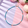 Synthetic Turquoise & Natural Carnelian Beaded Necklaces NJEW-TA00161-2