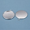 304 Stainless Steel Pendant Cabochon Settings STAS-F191-14S-I-2